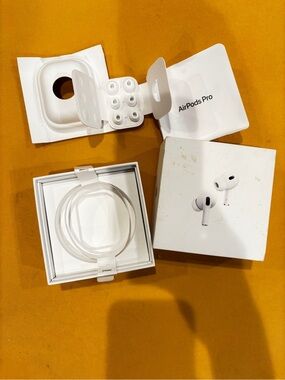 Apple AirPods Pro White Earbuds with Accessories empty box with AirPods covers